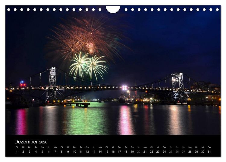 Produktbild: Kaiser-Wilhelm-Br&uuml;cke Wilhelmshaven (Wandkalender 2026 DIN A4 quer), CALVENDO Monatskalender