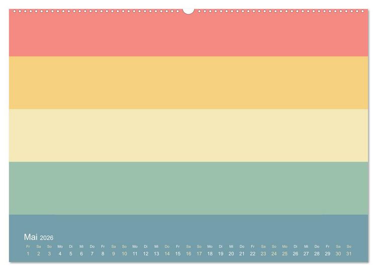 Produktbild: 70er Jahre Bastelkalender - DIY Kreativ-Kalender zum Selbstgestalten (hochwertiger Premium Wandkalender 2026 DIN A2 quer), Kunstdruck in Hochglanz
