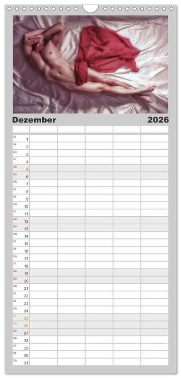 Produktbild: Familienplaner 2026 - M&Auml;NNER - AKTE ZWISCHEN KRAFT UND SINNLICHKEIT mit 5 Spalten (Wandkalender, 21 x 45 cm) CALVENDO