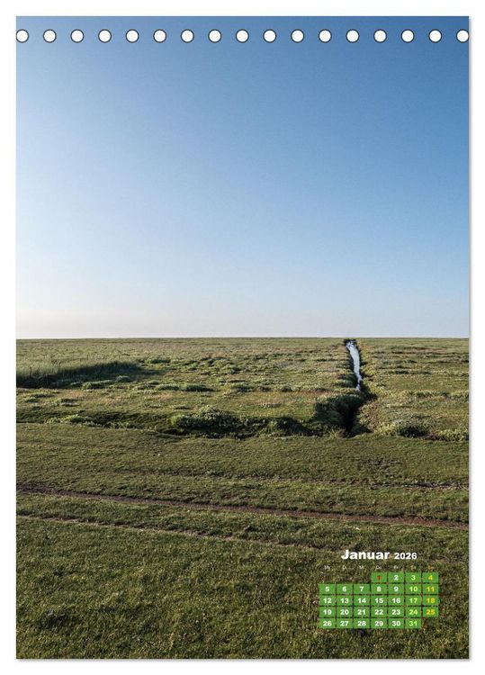 Produktbild: Westerhever - Wattwanderung in den Sonnenuntergang (Tischkalender 2026 DIN A5 hoch), CALVENDO Monatskalender