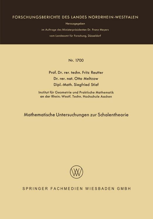 Produktbild: Mathematische Untersuchungen zur Schalentheorie