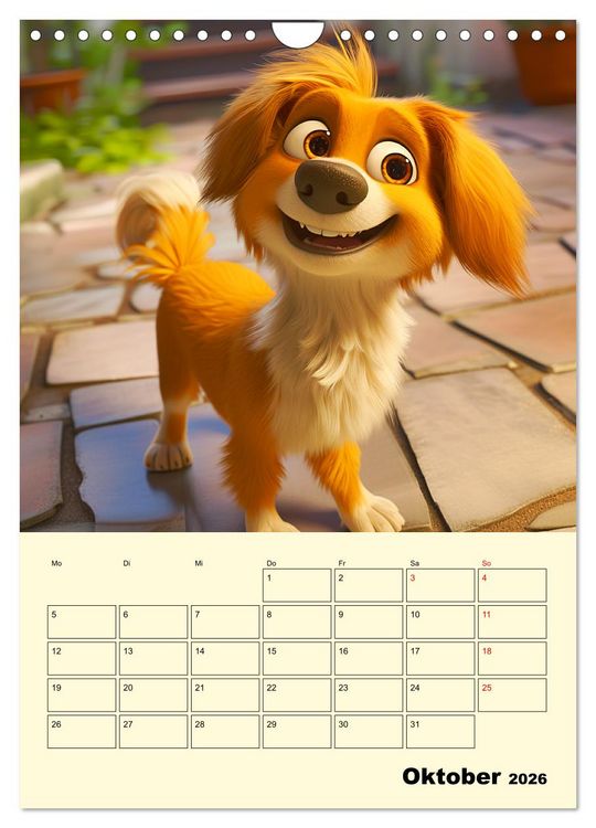 Produktbild: Entz&uuml;ckende Hunde. Liebliche Cartoons zum Schmunzeln (Wandkalender 2026 DIN A4 hoch), CALVENDO Monatskalender
