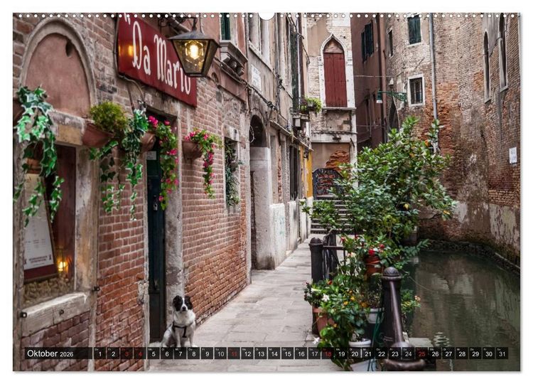 Produktbild: VENEDIG charmante Details (hochwertiger Premium Wandkalender 2026 DIN A2 quer), Kunstdruck in Hochglanz