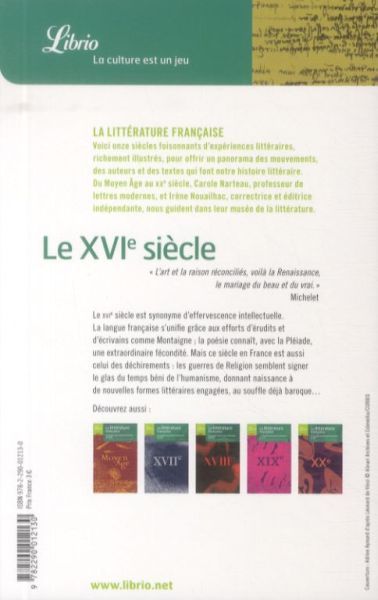Produktbild: La litt&eacute;rature fran&ccedil;aise: les grands mouvements litt&eacute;raires du XVIe s.