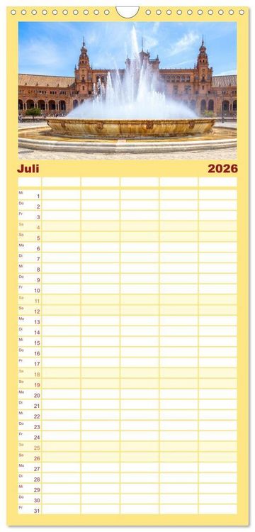 Produktbild: Familienplaner 2026 - Ein Herz f&uuml;r Sevilla mit 5 Spalten (Wandkalender, 21 x 45 cm) CALVENDO