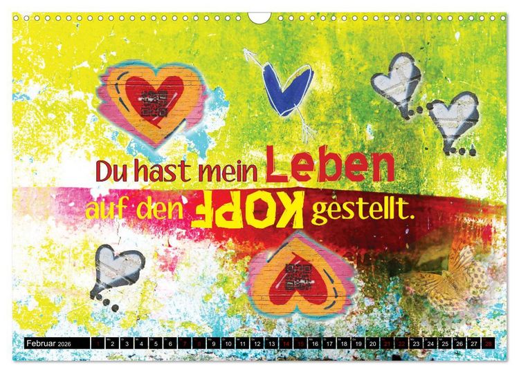 Produktbild: Herzig Liebesbotschaften (Wandkalender 2026 DIN A3 quer), CALVENDO Monatskalender