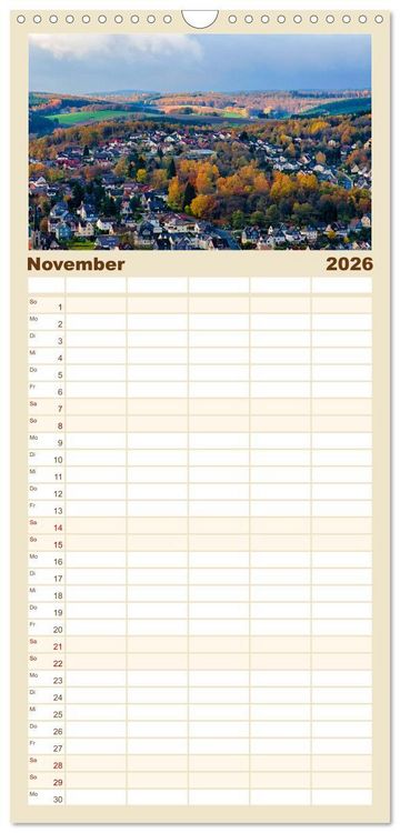 Produktbild: Familienplaner 2026 - SIEGEN Stadt auf acht Bergen mit 5 Spalten (Wandkalender, 21 x 45 cm) CALVENDO
