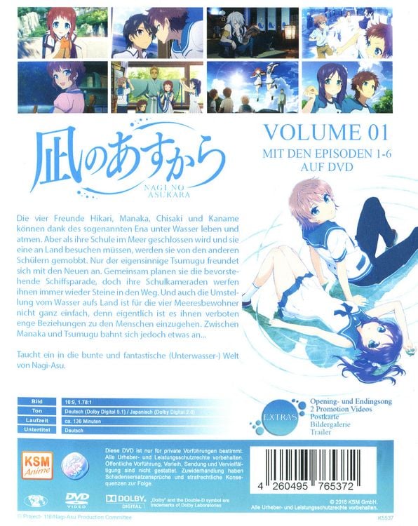 Produktbild: Nagi No Asukara - Volume 1 - Episoden 01-06 im Sammelschuber