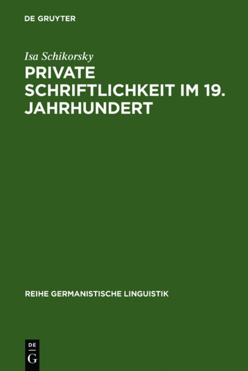 Produktbild: Private Schriftlichkeit im 19. Jahrhundert
