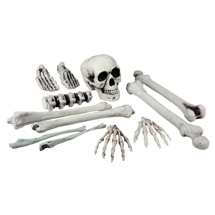 Produktbild: Boland Deko Totenkopf und Knochen Outdoor 40cm 12 Teile