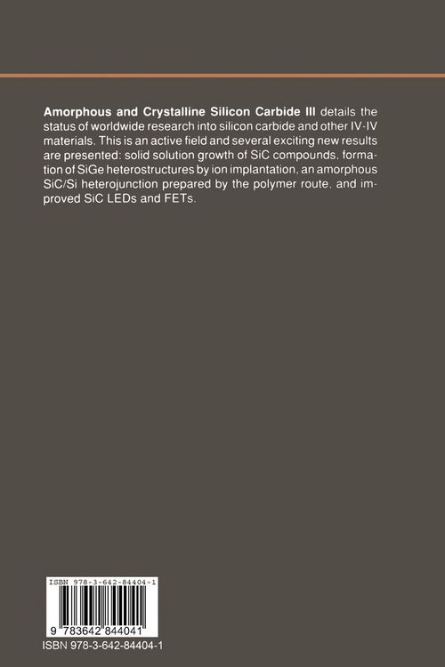 Produktbild: Amorphous and Crystalline Silicon Carbide III