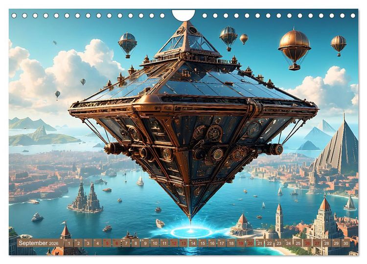 Produktbild: Steampunk Flugmaschinen (Wandkalender 2026 DIN A4 quer), CALVENDO Monatskalender
