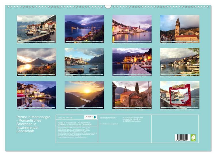 Produktbild: Perast in Montenegro - Romantisches St&auml;dtchen in faszinierender Landschaft (Wandkalender 2026 DIN A2 quer), CALVENDO Monatskalender