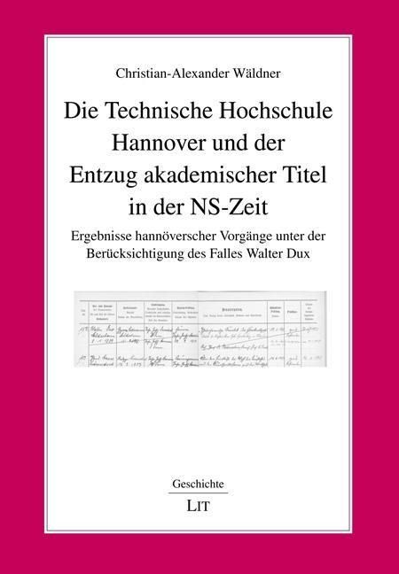 Produktbild: W&auml;ldner, C: Technische Hochschule Hannover
