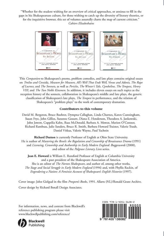 Produktbild: A Companion to Shakespeare's Works