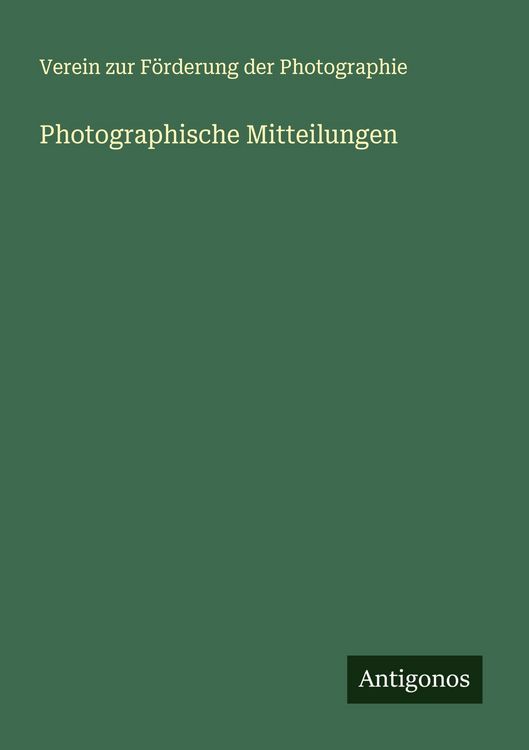 Produktbild: Photographische Mitteilungen