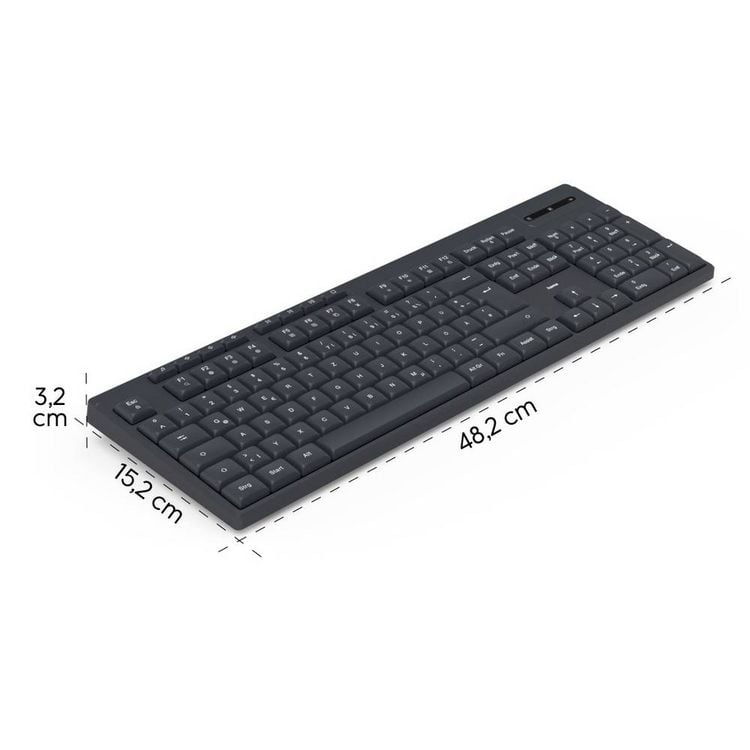 Produktbild: hama 00173055 Funktastatur "WK-200", kabellos, Batterie, 8 Media-Tasten, Schw., QWERTZ DE