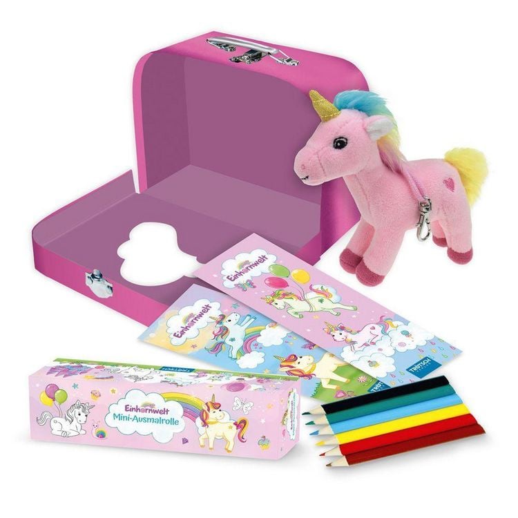 Produktbild: TR&Ouml;TSCH - Kinderkoffer mit Fenster und Glitzerfolie gef&uuml;llt Einhornwelt