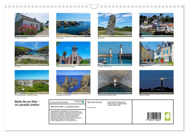 Produktbild: Belle-&icirc;le-en-Mer - un paradis breton (Calendrier mural 2026 DIN A3 vertical), CALVENDO calendrier mensuel