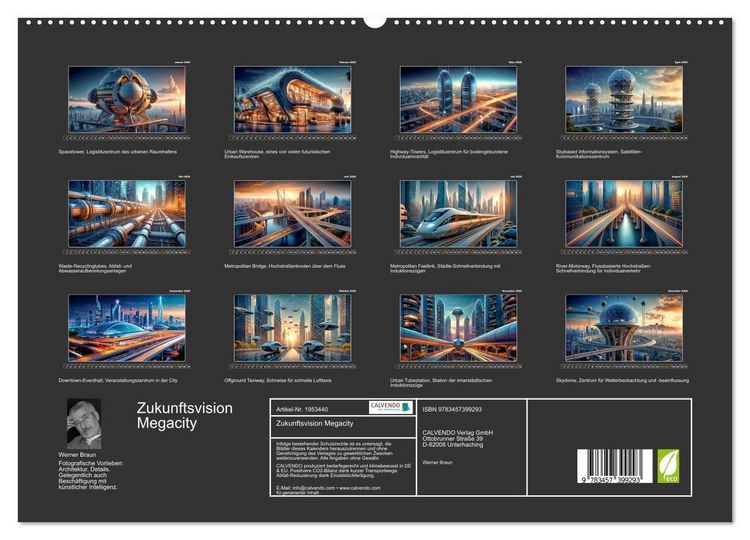 Produktbild: Zukunftsvision Megacity (hochwertiger Premium Wandkalender 2026 DIN A2 quer), Kunstdruck in Hochglanz