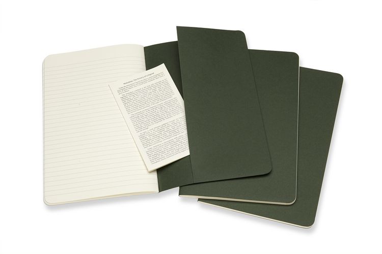 Produktbild: MOLESKINE CAHIER L/A5, 3ER SET, LINIERT, KARTONEINBAND, MYRTENGR&Uuml;N