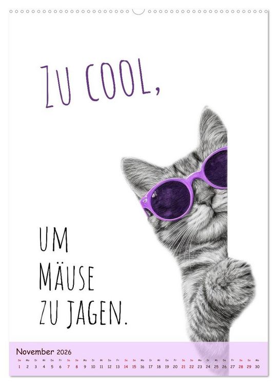 Produktbild: Katzenkult - Coolness auf vier Pfoten (Wandkalender 2026 DIN A2 hoch), CALVENDO Monatskalender