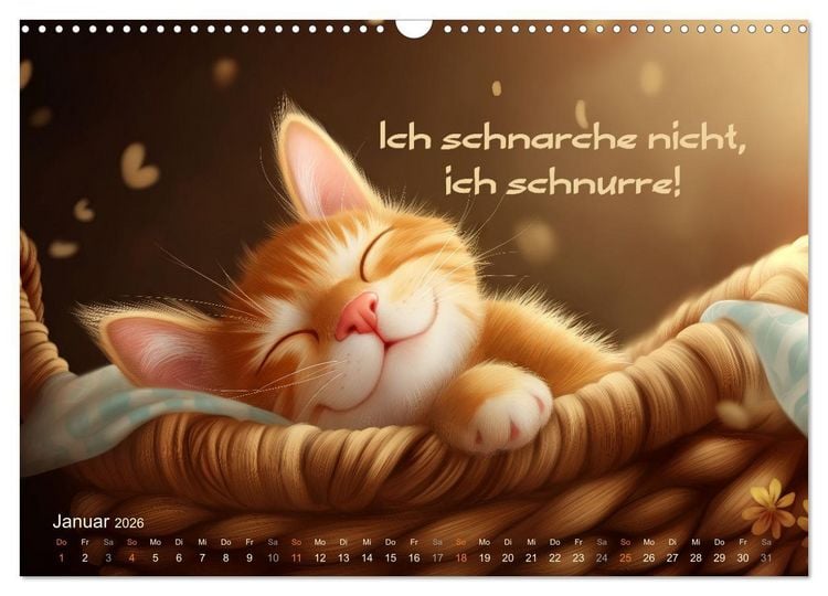 Produktbild: Samtpfotenspr&uuml;che (Wandkalender 2026 DIN A3 quer), CALVENDO Monatskalender