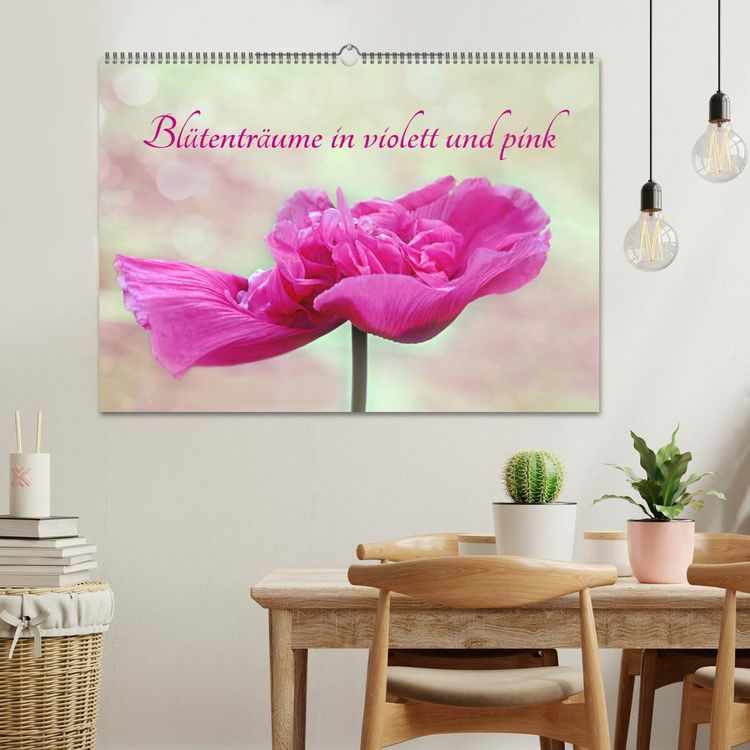 Produktbild: Bl&uuml;tentr&auml;ume in violett und pink (Wandkalender 2026 DIN A2 quer), CALVENDO Monatskalender