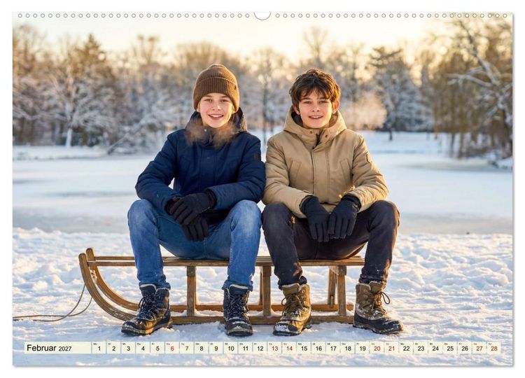Produktbild: Unbeschwerte Jahre - Jungen zwischen Abenteuer und Freundschaft (Wandkalender 2027 DIN A2 quer), CALVENDO Monatskalender