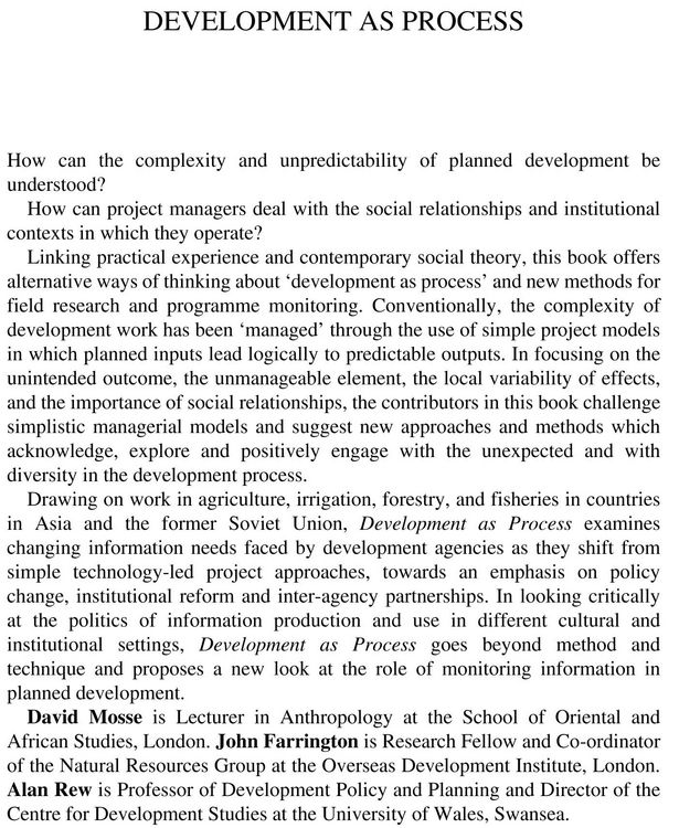 Produktbild: Development as Process