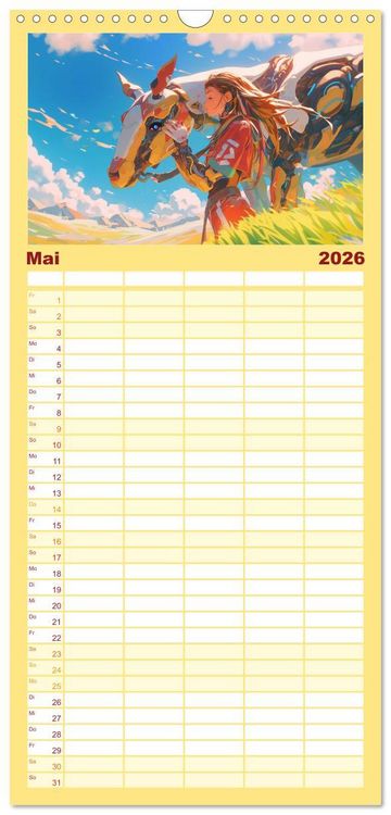 Produktbild: Familienplaner 2026 - Die Zukunft wird richtig cool mit 5 Spalten (Wandkalender, 21 x 45 cm) CALVENDO