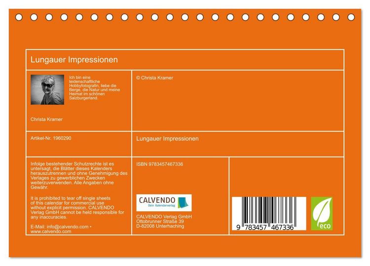 Produktbild: Lungauer Impressionen (Tischkalender 2026 DIN A5 quer), CALVENDO Monatskalender