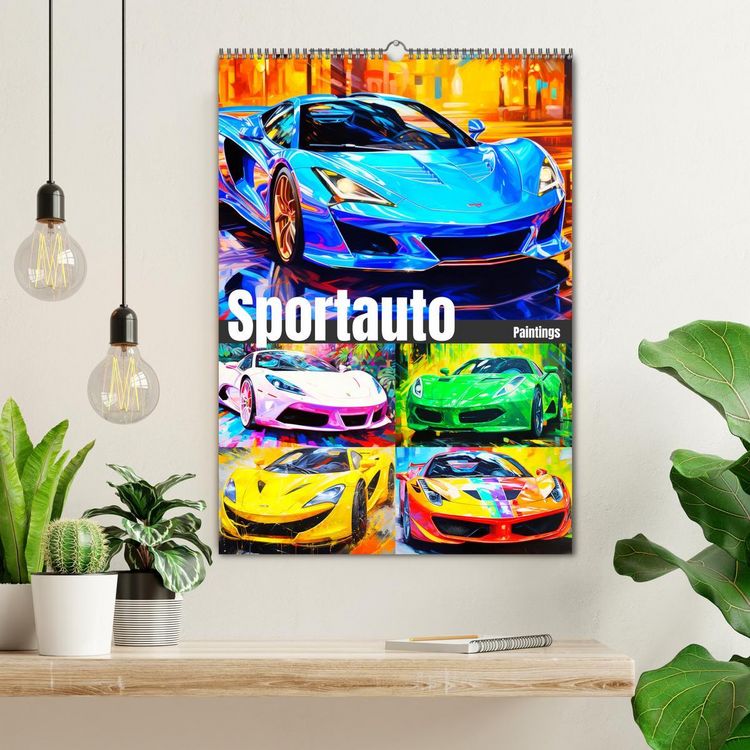 Produktbild: Sportauto Paintings (Wandkalender 2026 DIN A2 hoch), CALVENDO Monatskalender