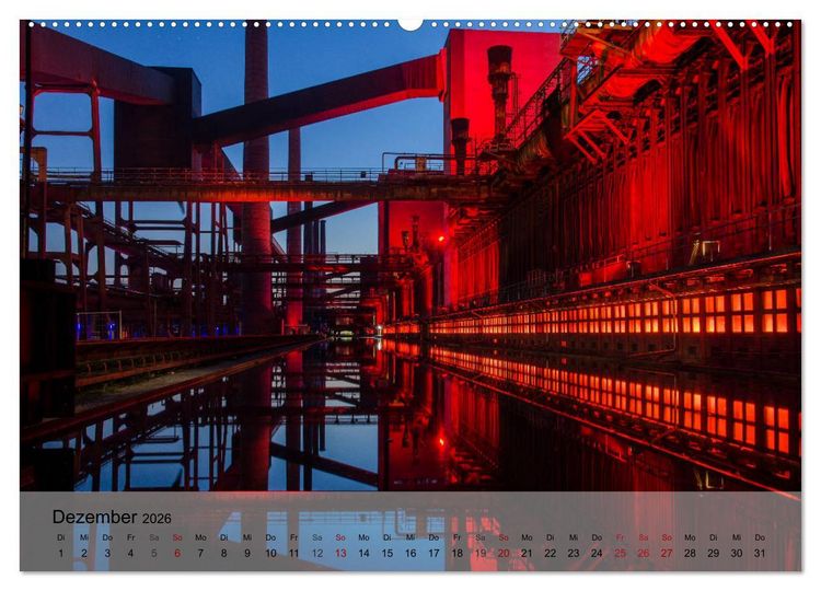 Produktbild: Zeche und Kokerei Zollverein Essen: Industrie-Architektur (Wandkalender 2026 DIN A2 quer), CALVENDO Monatskalender