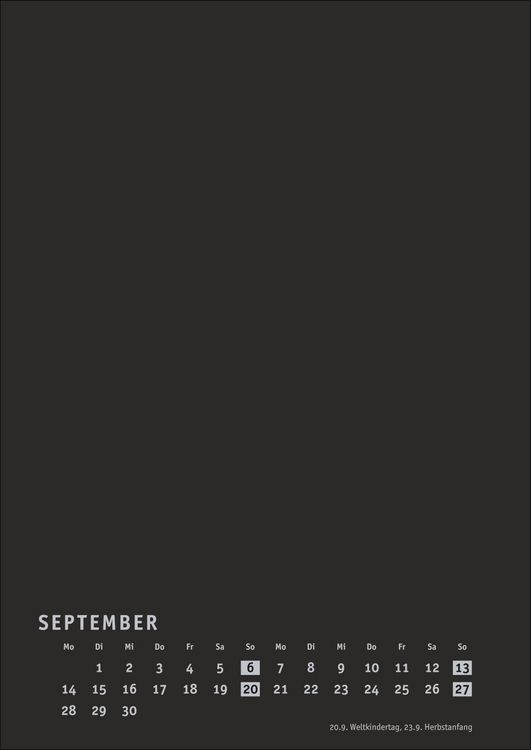 Produktbild: Premium-Bastelkalender schwarz A4 2026