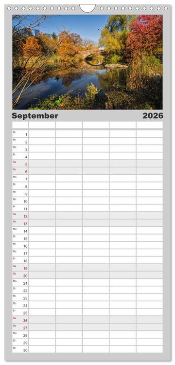 Produktbild: Familienplaner 2026 - New York Impressionen mit 5 Spalten (Wandkalender, 21 x 45 cm) CALVENDO