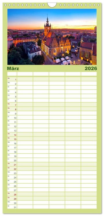 Produktbild: Familienplaner 2026 - Danzig - Die goldene Stadt an der Ostsee. mit 5 Spalten (Wandkalender, 21 x 45 cm) CALVENDO