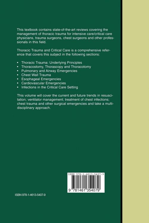 Produktbild: Thoracic Trauma and Critical Care
