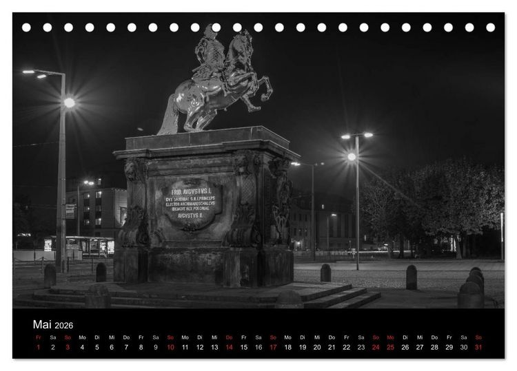 Produktbild: Dresden - Elbflorenz bei Nacht (Tischkalender 2026 DIN A5 quer), CALVENDO Monatskalender