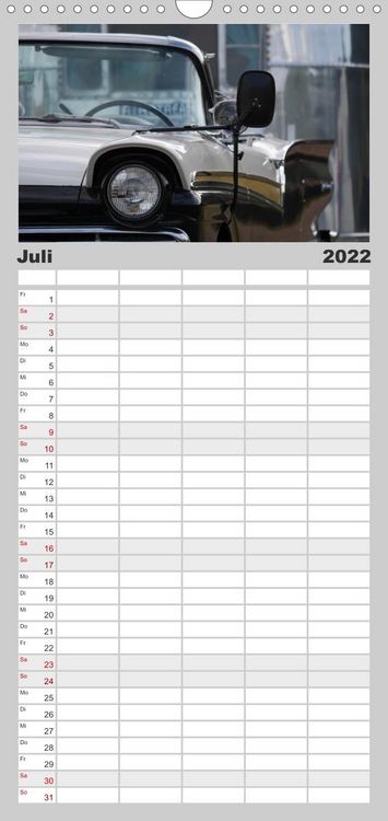 Produktbild: The art of mobility - Auto-Tr&auml;ume in Chrom - Familienplaner hoch (Wandkalender 2022 , 21 cm x 45 cm, hoch)