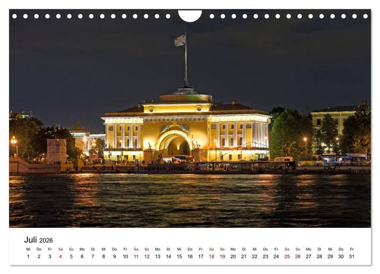 Produktbild: St. Petersburg bei Nacht (Wandkalender 2026 DIN A4 quer), CALVENDO Monatskalender