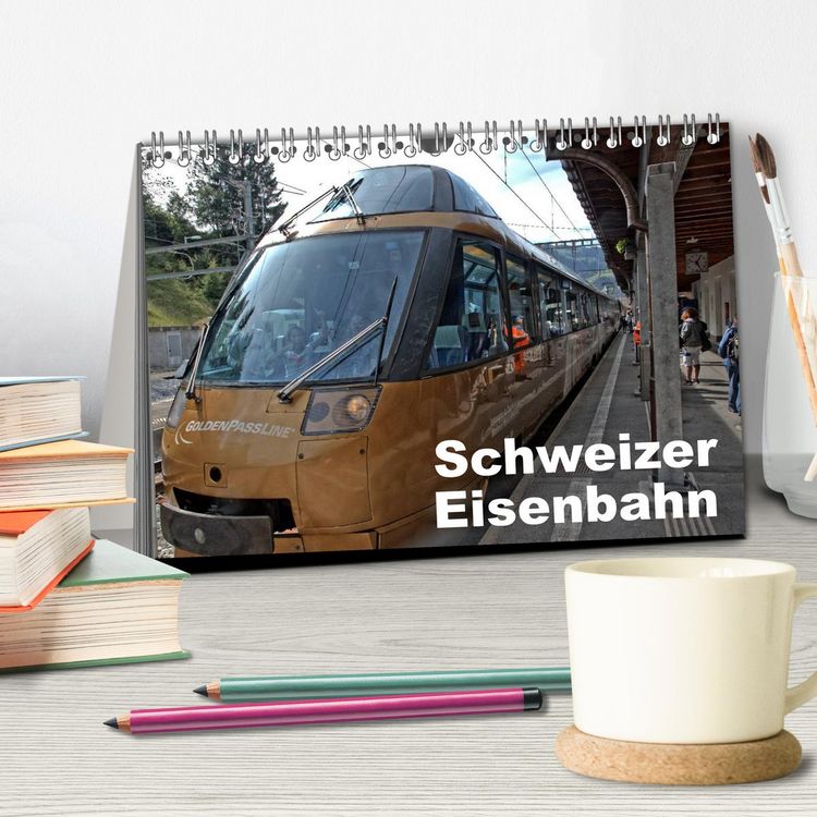 Produktbild: Schweizer Eisenbahn (Tischkalender 2026 DIN A5 quer), CALVENDO Monatskalender