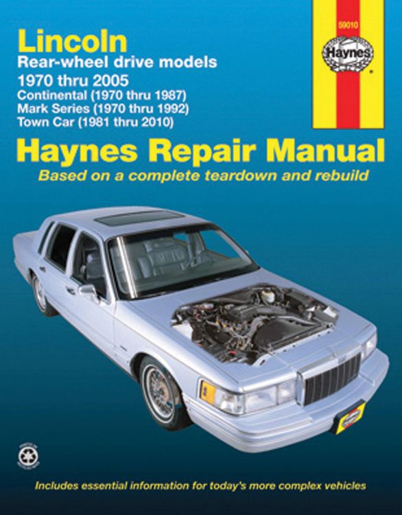 Produktbild: Lincoln Rear Wheel Drive Models, Continental, Mark Series, Town Car 1970 Thru 2005 Haynes Repair Manual