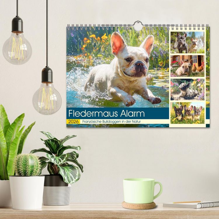 Produktbild: Fledermaus Alarm. Franz&ouml;siche Bulldoggen in der Natur (Wandkalender 2026 DIN A4 quer), CALVENDO Monatskalender
