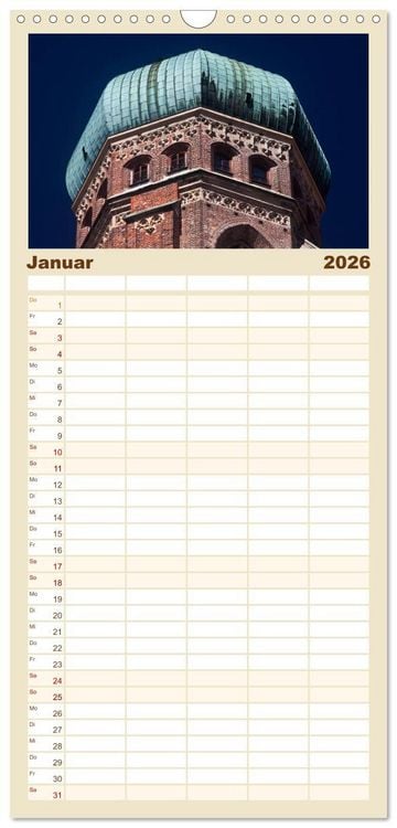 Produktbild: Familienplaner 2026 - M&uuml;nchen - Die Sch&ouml;ne mit 5 Spalten (Wandkalender, 21 x 45 cm) CALVENDO