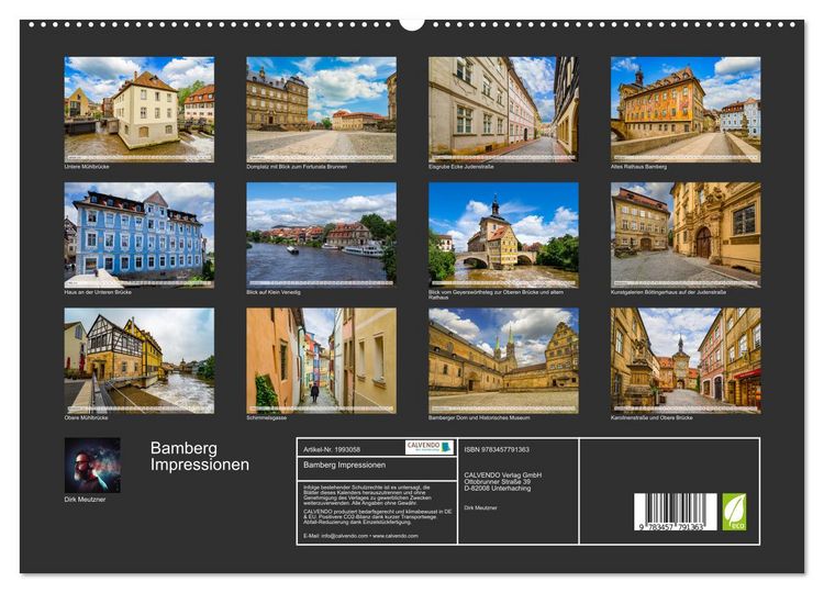Produktbild: Bamberg Impressionen (Wandkalender 2026 DIN A2 quer), CALVENDO Monatskalender