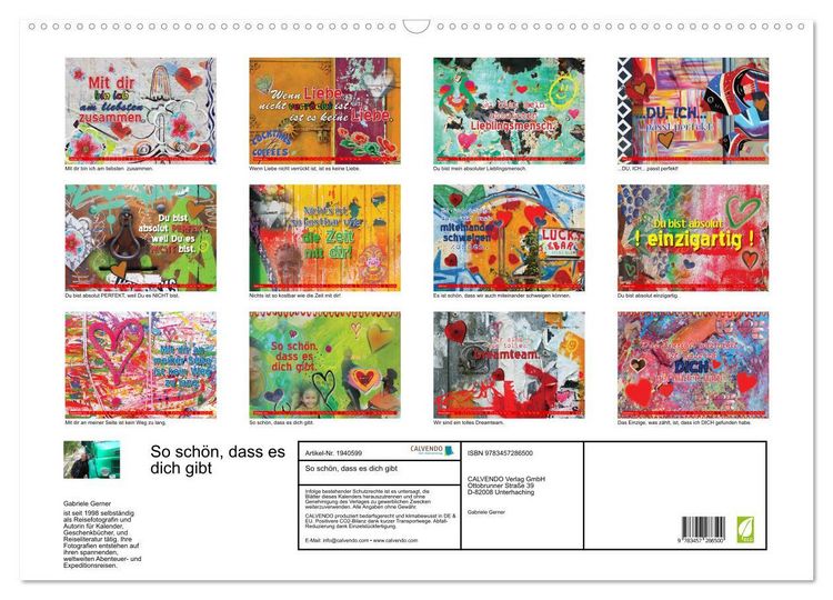 Produktbild: So sch&ouml;n, dass es dich gibt (Wandkalender 2026 DIN A2 quer), CALVENDO Monatskalender
