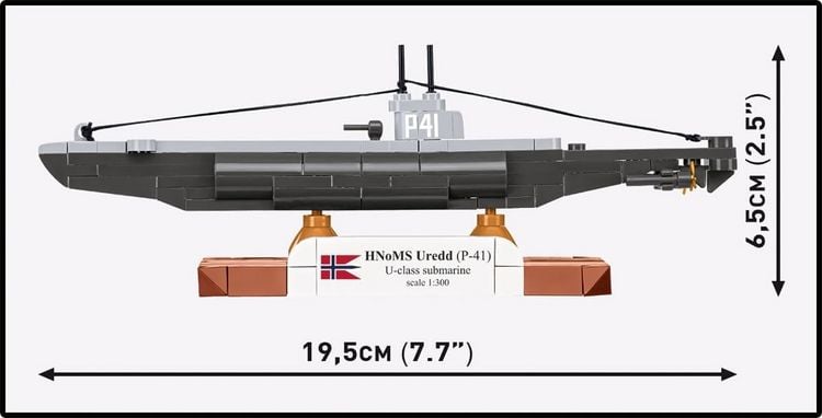 Produktbild: COBI Historical Collection 4861 - HNoMS Uredd (P-41) U-Class Submarine, WWII, Bausatz 1:300, 142 Klemmbausteine