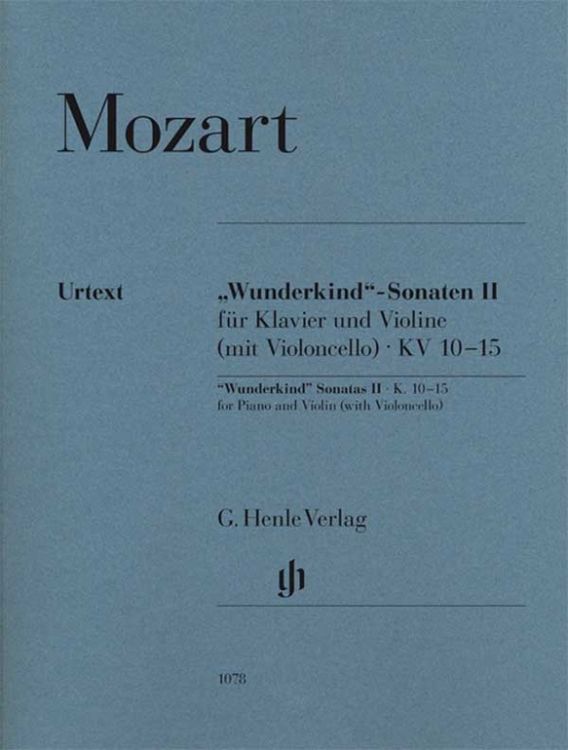 Produktbild: Wolfgang Amadeus Mozart - "Wunderkind"-Sonaten Band II für Klavier und Violine (mit Violoncello) KV 10-15