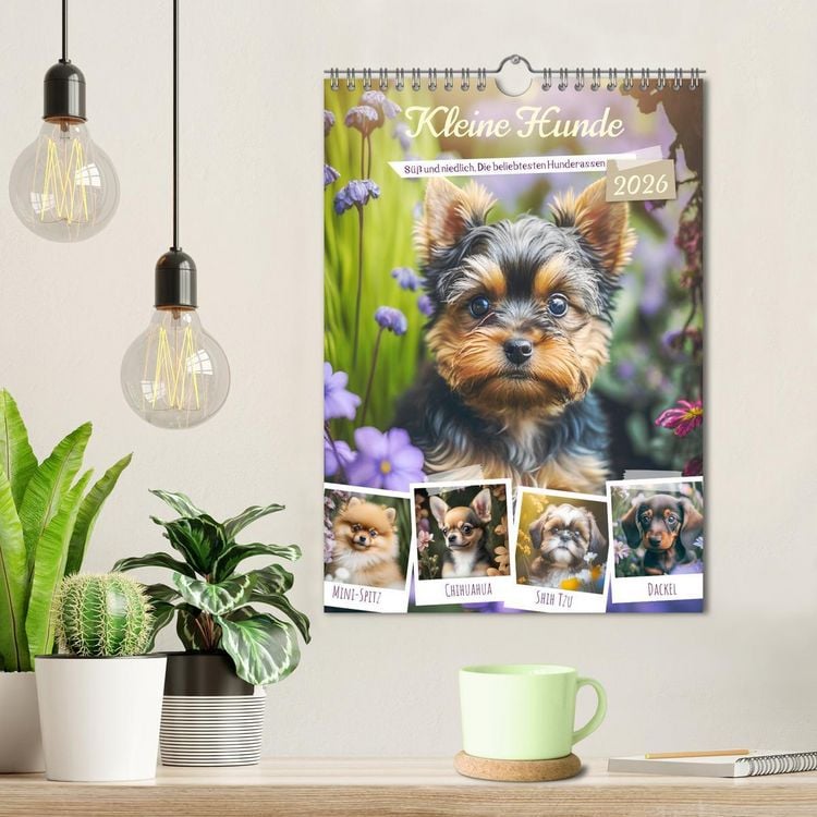 Produktbild: Kleine Hunde. S&uuml;&szlig; und niedlich. Die beliebtesten Hunderassen (Wandkalender 2026 DIN A4 hoch), CALVENDO Monatskalender